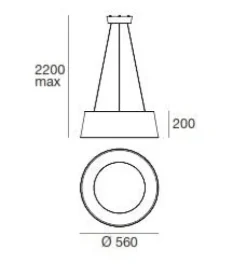 Candeeiro de Tecto Oxygen Branco LED Ø560mm Stilnovo 8089