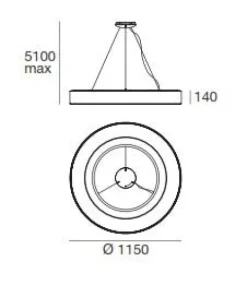 Candeeiro de Tecto Saturn Ø1150mm LED ma[&]de 7650