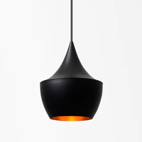 Candeeiro De Tecto Suspenso Aveiro Preto e Dourado Ø30CM