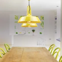 Candeeiro de Tecto Suspenso amarelo PZA1642 Zambelis