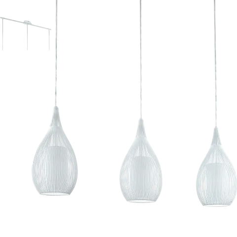 Candeeiro de Tecto Suspenso Branco com Vidro Opalino RAZONI EGLO 94388