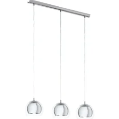 Candeeiro de Tecto Suspenso Cromado com Vidro Transparente ROCAMAR EGLO 94593