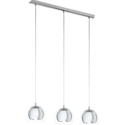 Candeeiro de Tecto Suspenso Cromado com Vidro Transparente ROCAMAR EGLO 94593