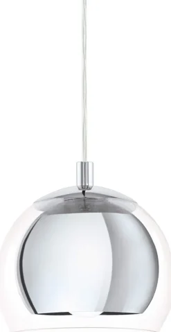 Candeeiro de Tecto Suspenso Cromado com Vidro Transparente ROCAMAR EGLO 94593