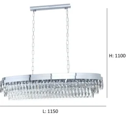 Candeeiro de Tecto Suspenso Eglo Valparaiso 39495 Cromado