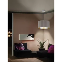 Candeeiro de Tecto Suspenso Eglo Maserlo Cappuccino/Dourado Ø380mm 31603