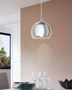 Candeeiro de Tecto Suspenso Eglo Rocamar Cromado 94592 Ø190MM