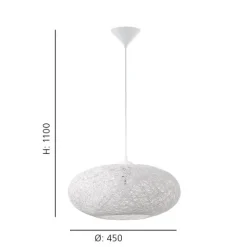 Candeeiro de tecto suspenso eglo campilo branco 93373