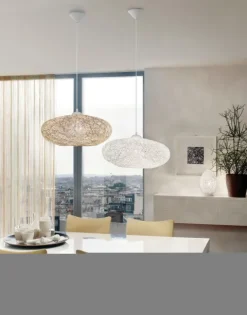 Candeeiro de tecto suspenso eglo campilo branco 93373