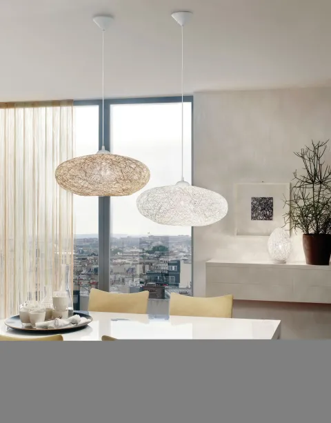 Candeeiro de tecto suspenso eglo campilo branco 93373