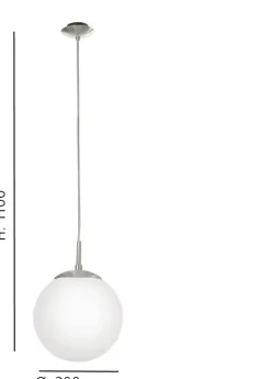 Candeeiro de Tecto Suspenso Eglo Rondo Ø200mm 85261