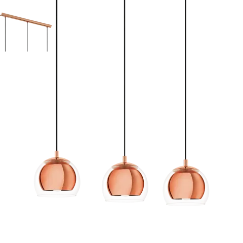Candeeiro de Tecto Suspenso Eglo Rocamar 94591 Cobre