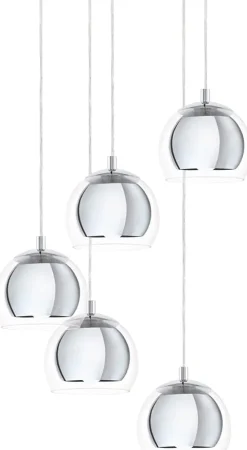 Candeeiro de Tecto Suspenso Eglo Rocamar 1 Cromado 98596 Ø 585mm