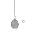 Candeeiro de Tecto Suspenso em Vidro Fumado Cinza 1XE27 PZA1987 zambelis