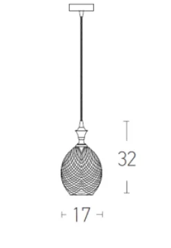 Candeeiro de Tecto Suspenso em Vidro Fumado Cinza 1XE27 PZA1987 zambelis