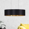 Candeeiro de Tecto Suspenso Eglo Maserlo Preto/Dourado L:780mm 31611