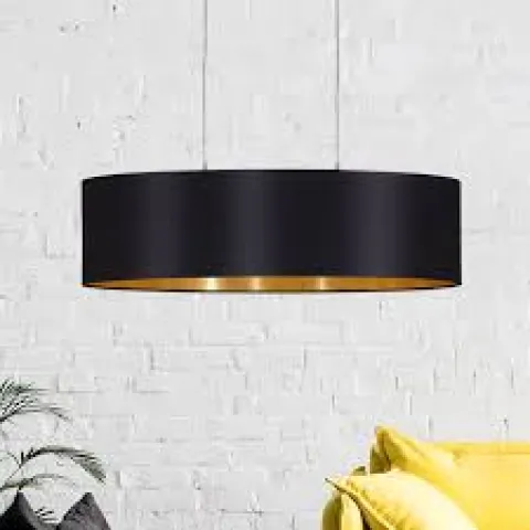Candeeiro de Tecto Suspenso Eglo Maserlo Preto/Dourado L:780mm 31611