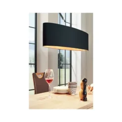Candeeiro de Tecto Suspenso Eglo Maserlo Preto/Dourado L:780mm 31611