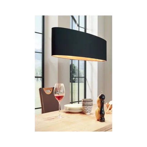 Candeeiro de Tecto Suspenso Eglo Maserlo Preto/Dourado L:780mm 31611
