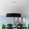 Candeeiro de Tecto Suspenso Eglo Maserlo Preto/Dourado L:1000mm 31616