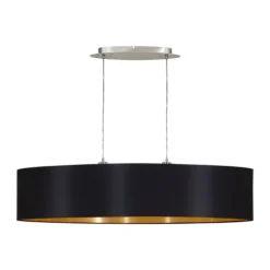 Candeeiro de Tecto Suspenso Eglo Maserlo Preto/Dourado L:1000mm 31616
