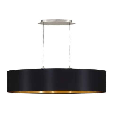 Candeeiro de Tecto Suspenso Eglo Maserlo Preto/Dourado L:1000mm 31616