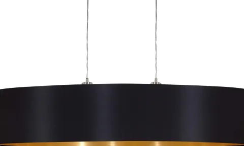 Candeeiro de Tecto Suspenso Eglo Maserlo Preto/Dourado L:1000mm 31616