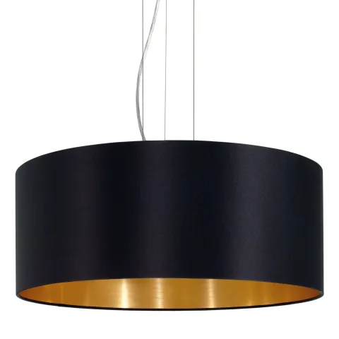 Candeeiro de Tecto Suspenso Eglo Maserlo Preto/Dourado Ø530mm 31605