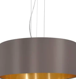 Candeeiro de Tecto Suspenso Eglo Maserlo Cappuccino/Dourado Ø530mm 31608
