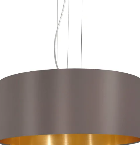 Candeeiro de Tecto Suspenso Eglo Maserlo Cappuccino/Dourado Ø530mm 31608