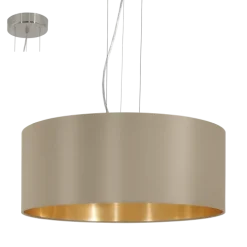 Candeeiro de Tecto Suspenso Eglo Maserlo Toupeira/Dourado Ø530mm 31607