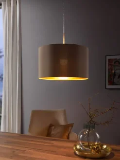 Candeeiro de Tecto Suspenso Eglo Maserlo Toupeira/Dourado Ø380mm 31602