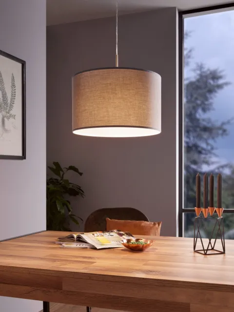 Candeeiro de Tecto Suspenso Eglo Pasteri Cinza Ø380mm 31573