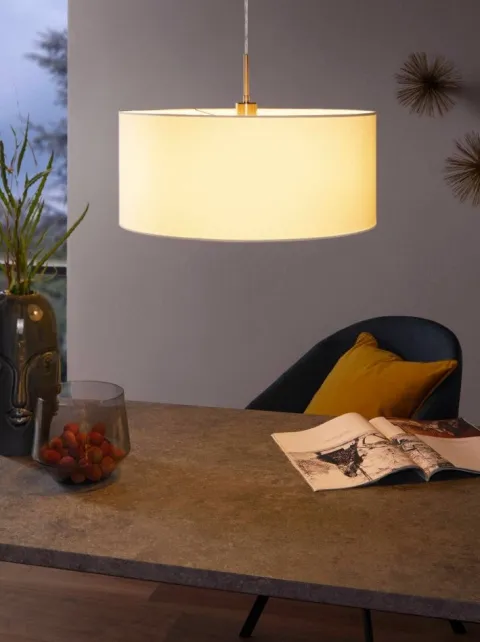 Candeeiro de Tecto Suspenso Eglo Pasteri Branco Ø530mm 31575