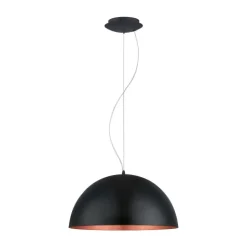 Candeeiro de Tecto Suspenso Eglo Gaetano 1 Preto e Cobre Ø53cm 94938