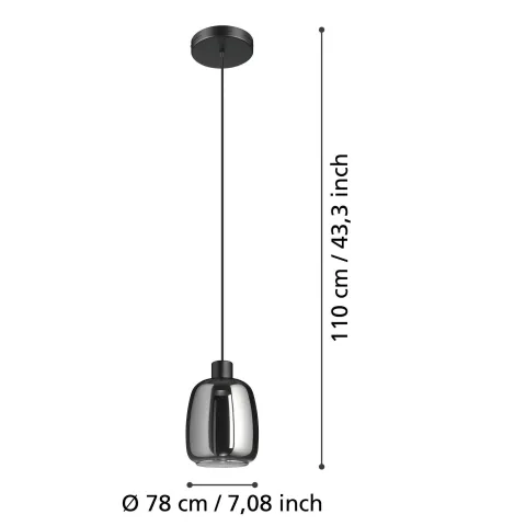 Candeeiro de tecto suspenso eglo led 901119 Molochio-Z