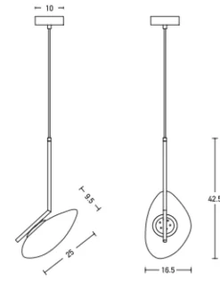 Candeeiro de Tecto Suspenso led PZA20255 - Zambelis