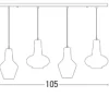 Candeeiro de Tecto Suspenso 4L GLASS CHROME PZA17151 zambelis