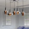 Candeeiro de tecto suspenso 5L GLASS CHROME PZA17150 - Zambelis