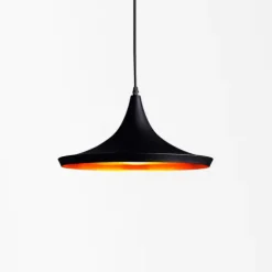 Candeeiro De Tecto Suspenso Lisboa Preto e Dourado Ø35CM