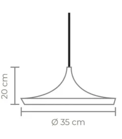 Candeeiro De Tecto Suspenso Lisboa Preto e Dourado Ø35CM