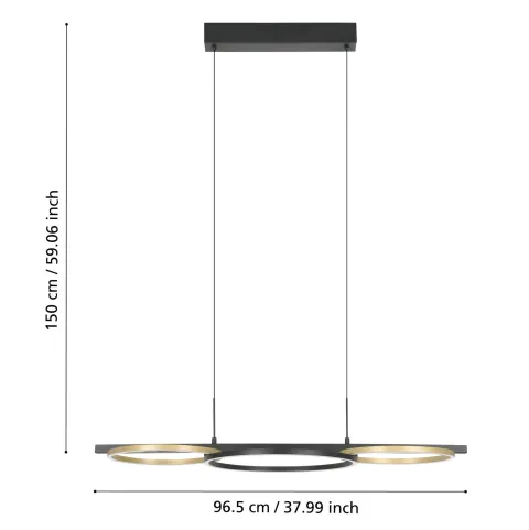 Candeeiro de Tecto Suspenso Moderno Eglo Lanacera led 390087