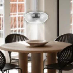 Candeeiro de Tecto Suspenso Moderno Eglo Priorat 39658 Ø500mm Preto