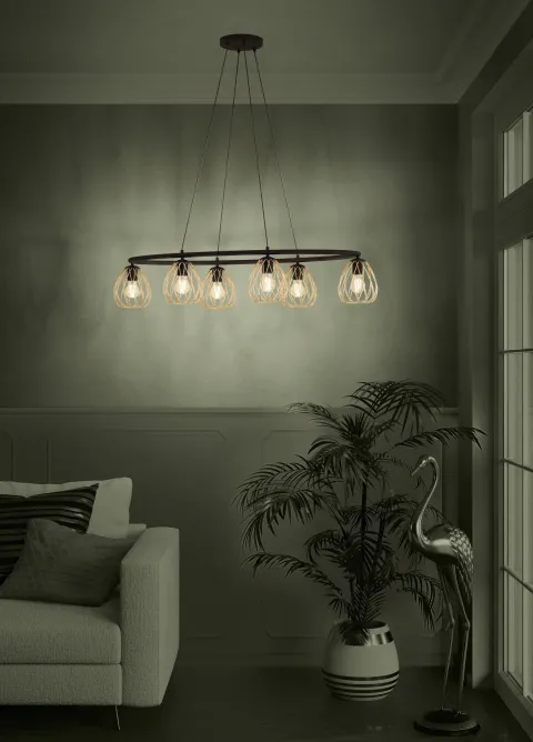 Candeeiro de Tecto Suspenso Moderno Eglo Jazmina Vintage 390092