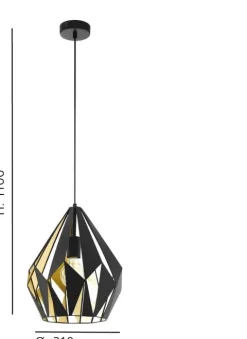 Candeeiro de Tecto Suspenso Moderno Carlton 1 Eglo 49254