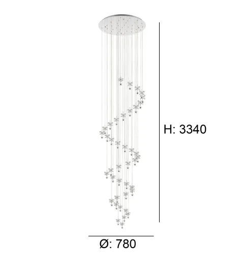Candeeiro de Tecto Suspenso Moderno Eglo Pianopoli 1 - 39545 Ø 780mm