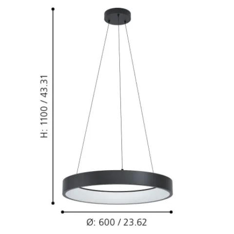 Candeeiro de tecto suspenso marghera-z 900068 eglo