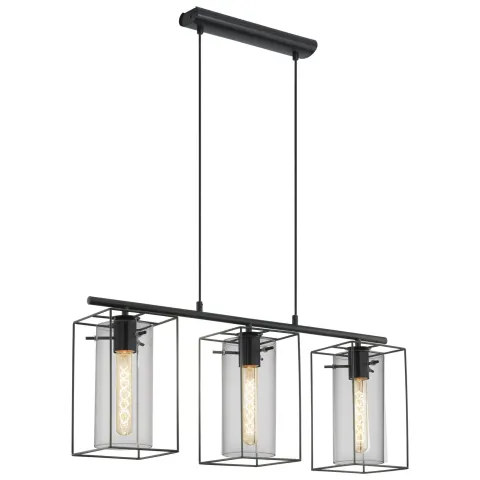 Candeeiro de tecto suspenso Vintage Eglo Loncino 3x 49496