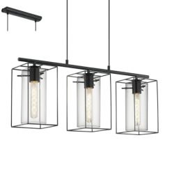 Candeeiro de tecto suspenso Vintage Eglo Loncino 3x 49496