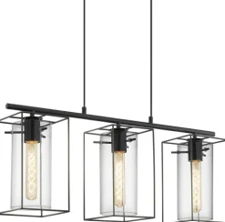 Candeeiro de tecto suspenso Vintage Eglo Loncino 3x 49496